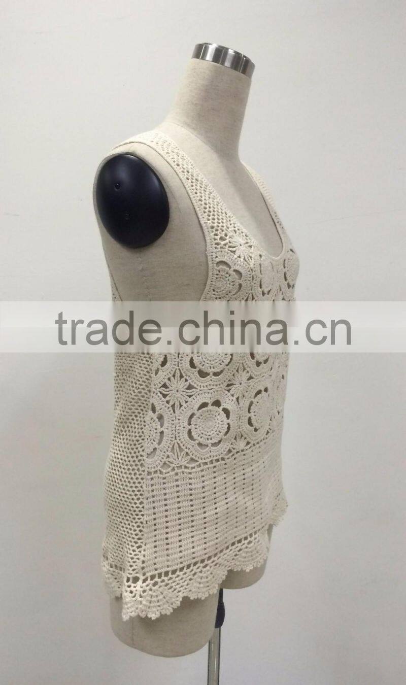 wholesale ladies crochet cotton tank top