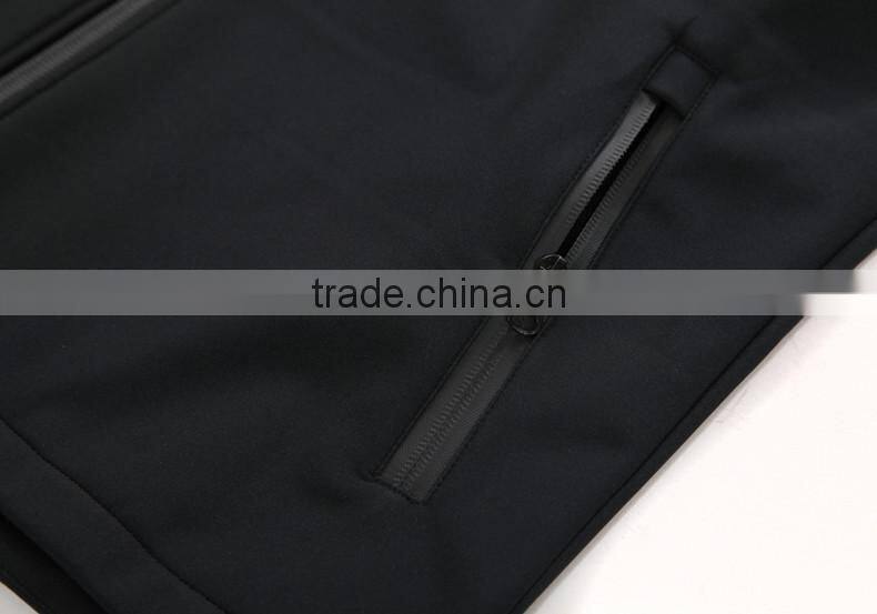 Zipper Custom Black Softshell Jacket Men Waterproof Taped