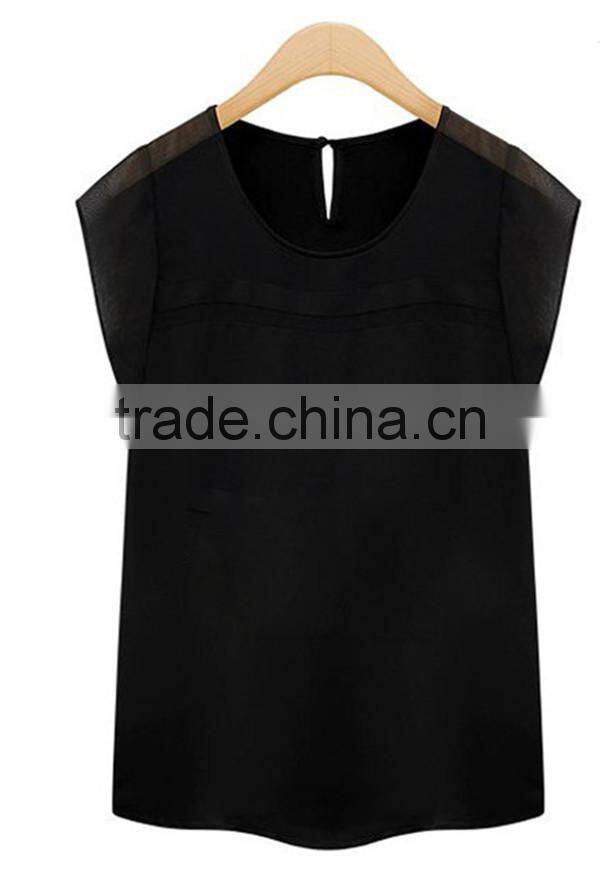 European and American style summer new fashion V neck perspective women chiffon,chiffon fabric