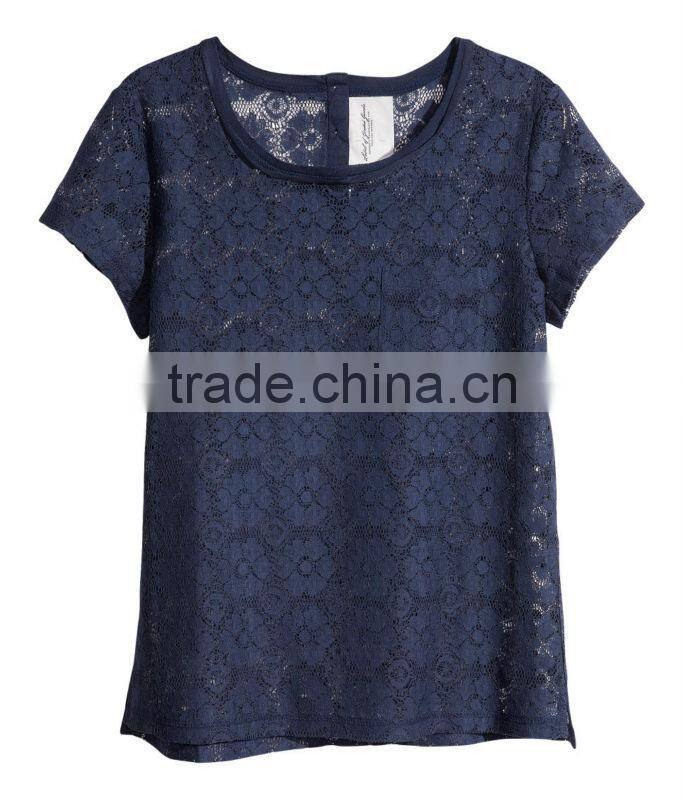 Ladies Short Sleeve Lace Top