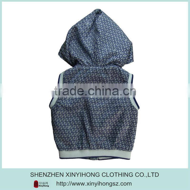 100% Polyester Sublimation Children Vest With Hoody For Winter