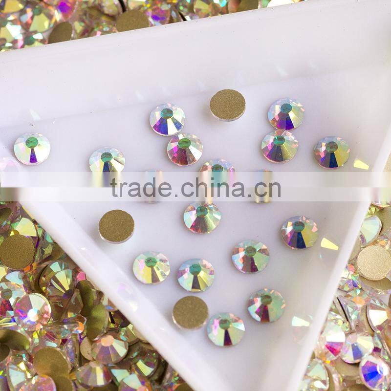 Factory's crystal AB flatback rhinestones loose rhinestones for nails and clothing