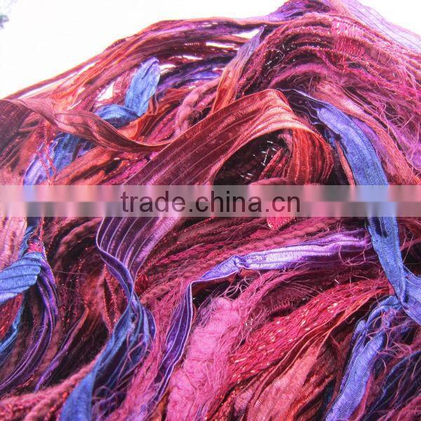 Recycled Sari Silk Ribbon For Knitting & Craft Work