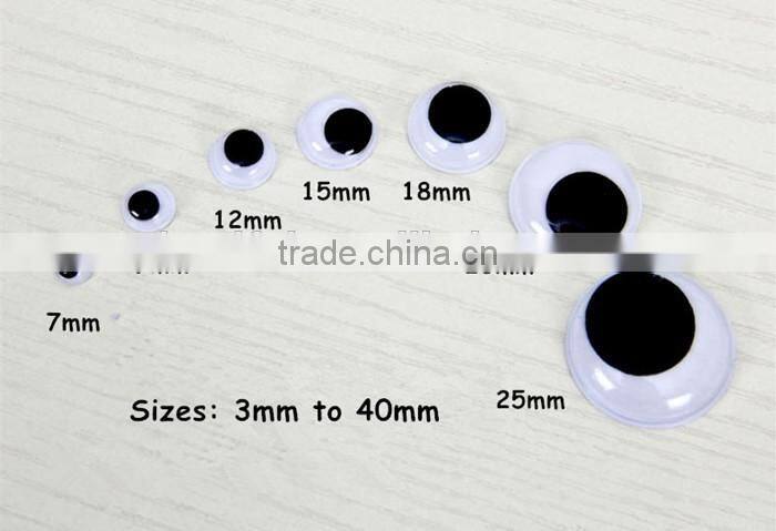 12mm DIY handicraft Toy Wiggle Moving Eyes Round Plastic Googly Eyes