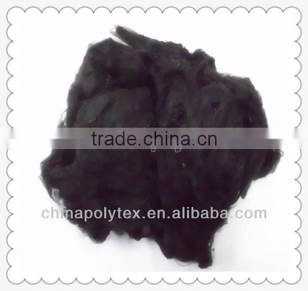 1.5D virgin black polyester staple fiber