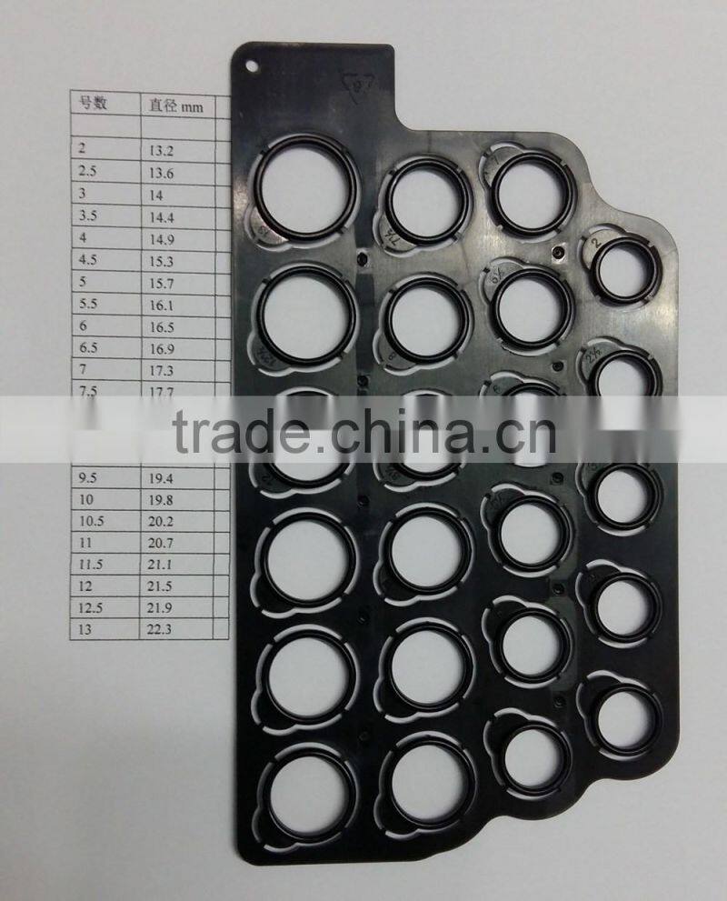 Wholesale US 2~13# Standard Plastic Ring Finger Sizer/ Ring Gauge Sheets Ring Measuring Plate Gauging Board