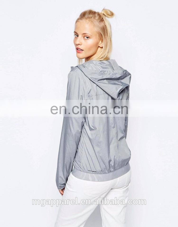 Wholesale fashion cheap plain windbreaker jacket for women 2016