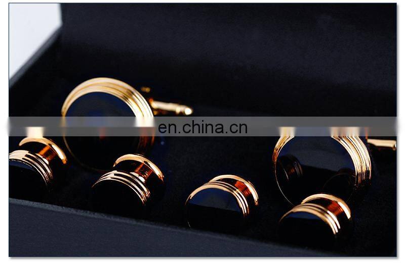 Round enamel cufflinks and studs sets metal studs for clothing