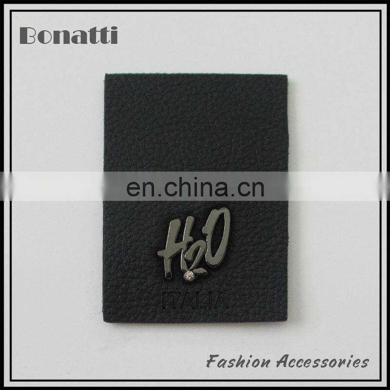 pu leather labels or patches for garment and bags