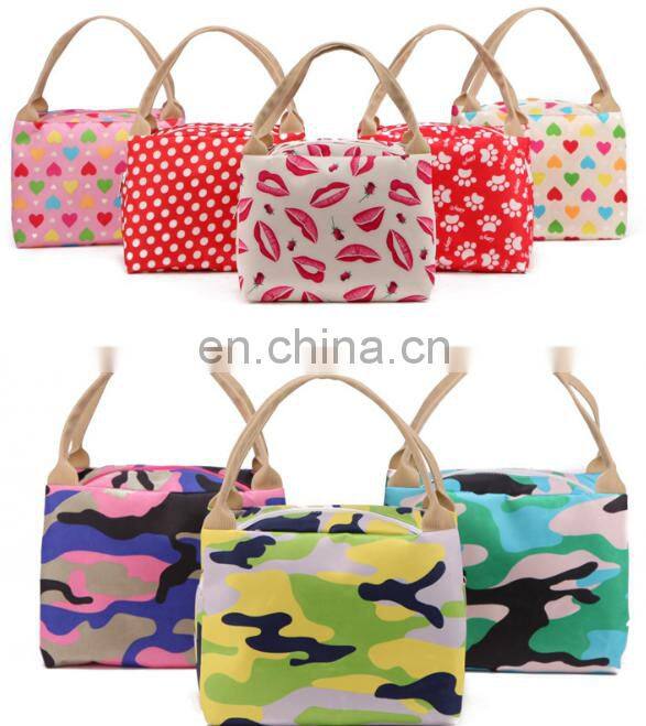 Wholesale fashion cooler bag polyester printing lunch bag from factory