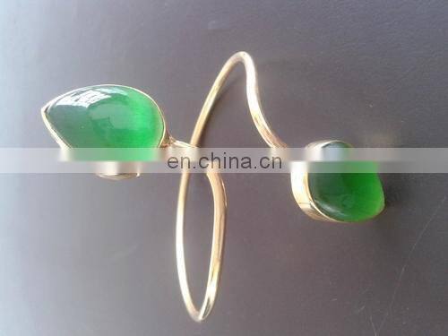 Natural Gemstone Bezel Set Four Stone Bangle/Hot sale women fashion bangle