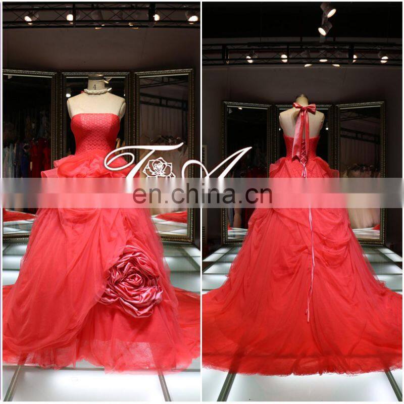 Modern Lace Ruffle Mermaid Wedding Gown Floor-length Without Train Wedding Dress 2016