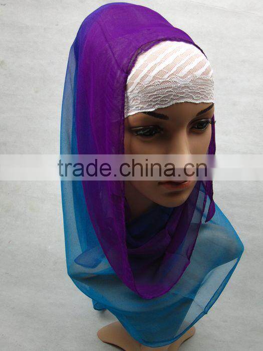 S587 printed silk Gradient newest islamic scarf