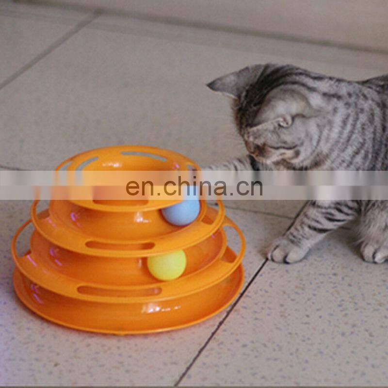 Top Quality Funny Cat Pet Toy Toys Intelligence Triple Play Disc Balls Free Shipping Ball Pets Green Orange