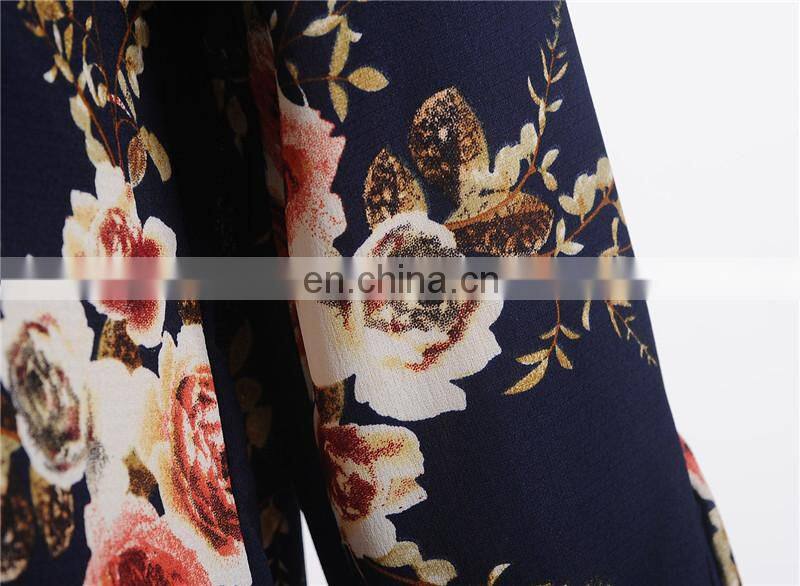 Manufacturers wholesale custom women's chiffon printed round neck three-quarter sleeve dress casual fashion short skirt plus