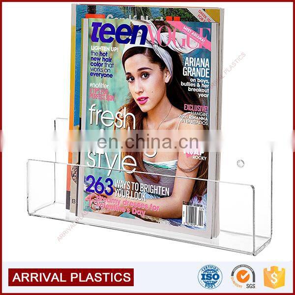 Clear Acrylic Wall Mounted Magazine & Brochure Display Rack