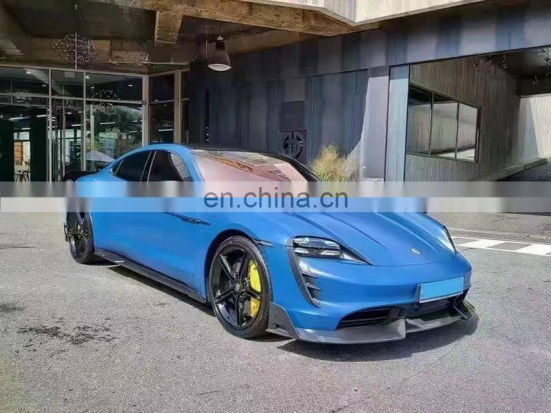 Runde Car Modification Carbon Fiber Front Lip Rear Lip Side Skirt Spoiler For Porsche Taycan Turbo Modify Mansory Style Body Kit