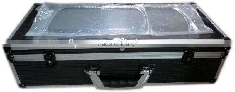 professional aluminum profile waterproof shell 12 bottle wine case with lock and handle