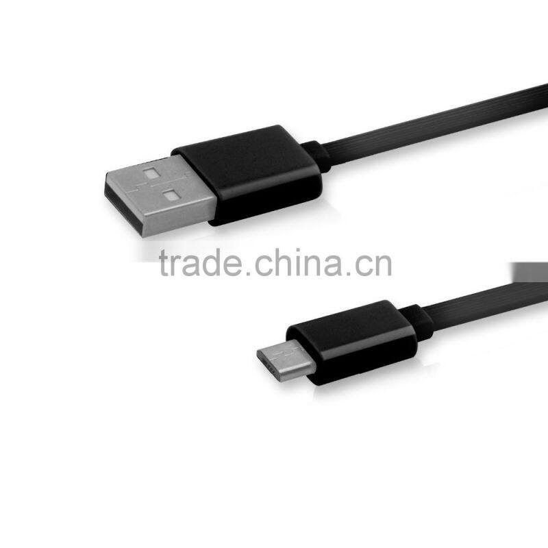Newest Jabees High Quality tangle-free 2-in-1 flact cable micro USB cable