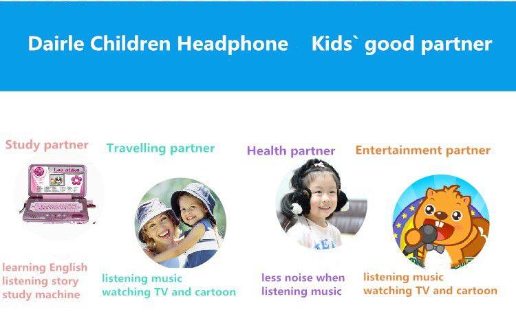 Factory price wired stereo cartoon plush children panda headband headphone