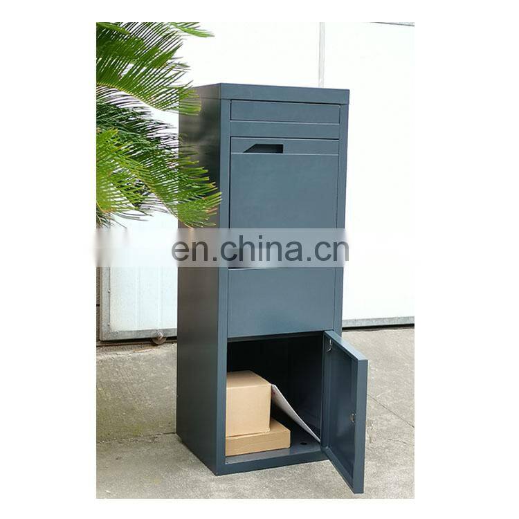 Outdoor Free Standing Smart Parcel Lock Manufacture Posts Stainless Steel Box Packaging Waterproof Letterbox
