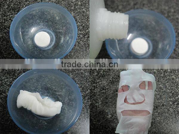 disposable compressed nonwoven face mask sheet using with toner