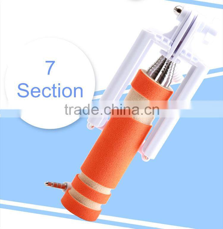 All-In-One Mini Foldable smart phones Monopod tripod,wired Selfie Stick QC32