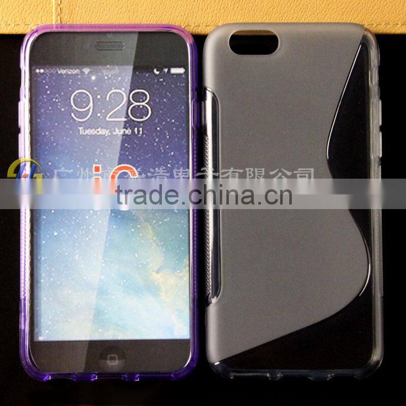 S wave design jelly soft skin TPU cellphone case cover shell for Apple for iphone 6 4.7