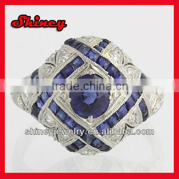 2014 high quality factory design micro pave cz new model islamic silver rings for muslim men