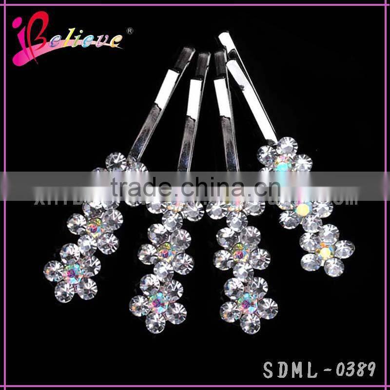 Metal small fancy hair pins accessories, hairpin with diamond, hair pins for girls
