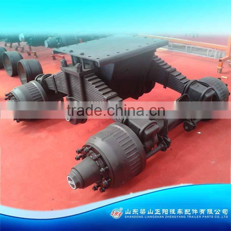 semi-trailer bogie suspension with axle