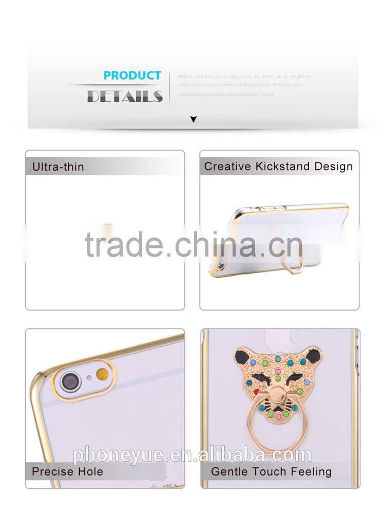 Luxury Finger Ring Phone Holer Plating Clear Phone Case For iphone6/6 Plus