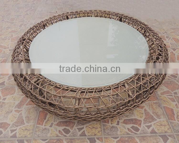 Outdoor Round Wicker Coffee Table