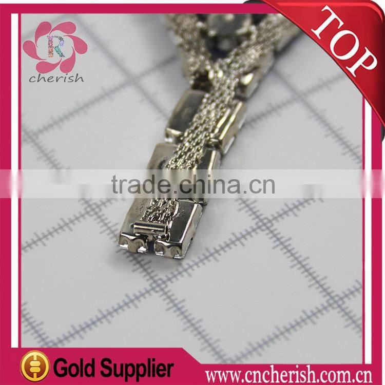 2016 wholesale fashion glass shoe ornament metal parts rhinestone chains