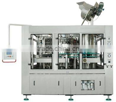 Automatic carbonated drink filling and capping machine, plastic, glass bottle filling and capping