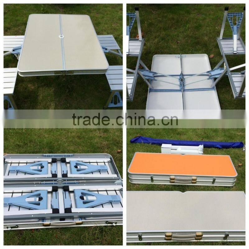 Carry case aluminium folding picnic table with BBQ grill holder Best sell Norway