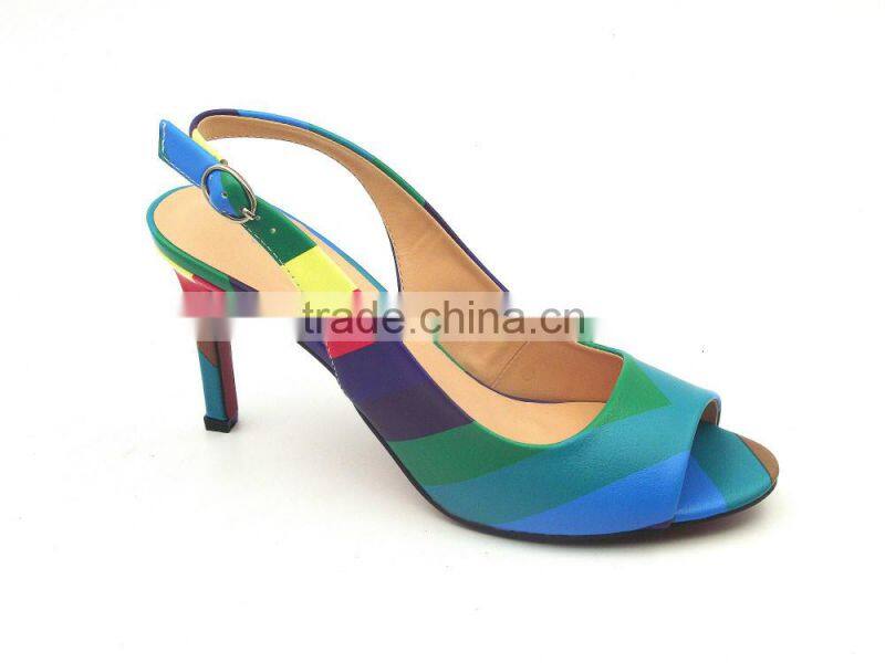 new arrival thin high heel rainbown women sandals