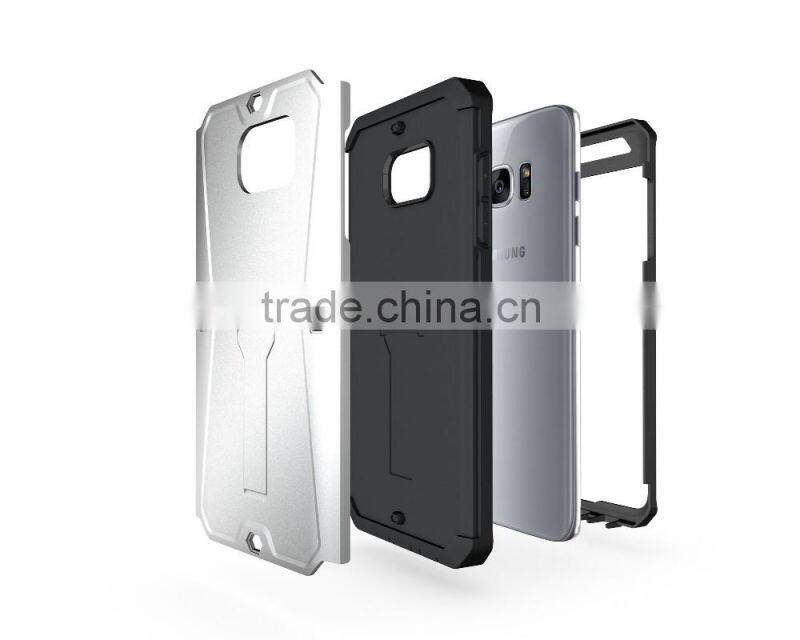 PremiumTank Style case Combo PC+TPU Kickstand Mobile back cover case For samsung S7 Edge with screen protector