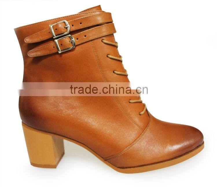 Hot selling ankle boots for women with low thick heel