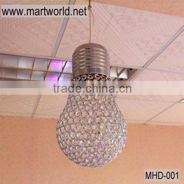High quality lighting crystal bulb,crystal hanging bulb, crystal chandelier for wedding decoration(MHD-001)