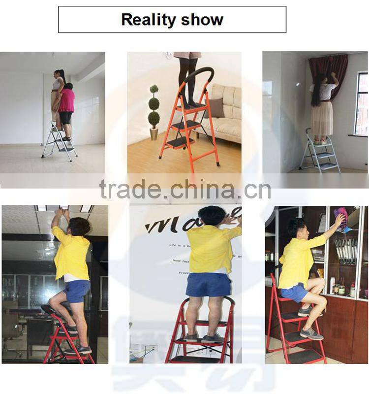 Steady 2 step metal ladder with handrail AY-T002 EN131 approved