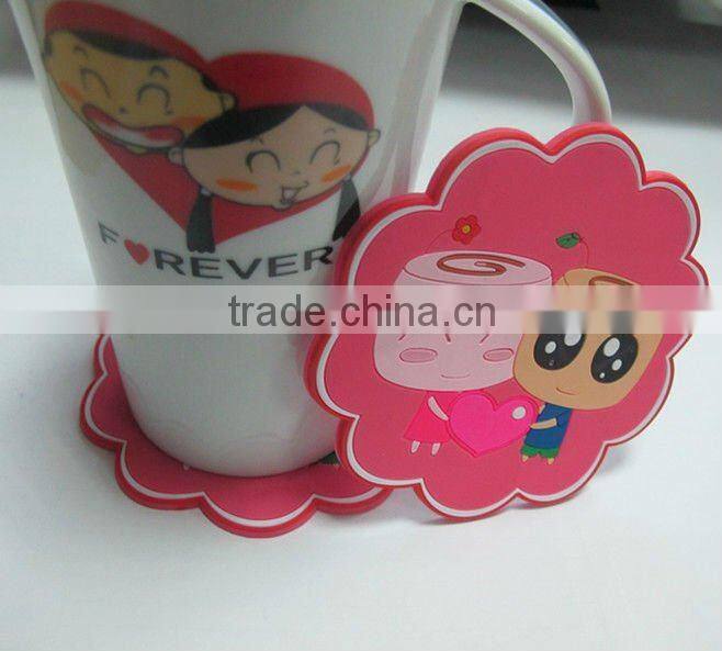 2015 guangzhou factory custom cute design waterproof soft pvc coaster