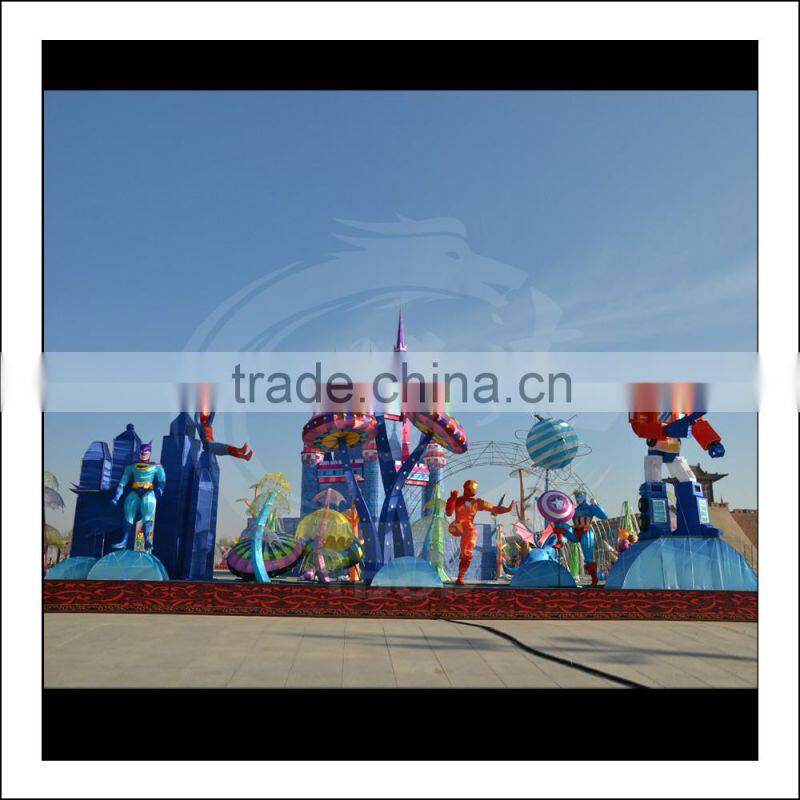 in amusement park spiderman lantern decoration