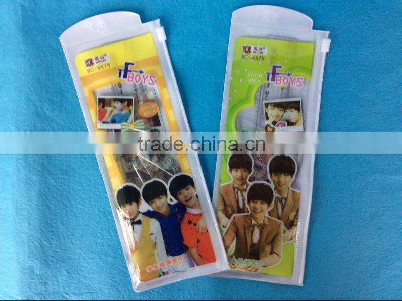 Fashion Cute Character Design Student Plastic Ruler Set