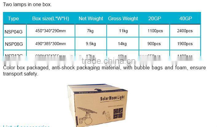 8W solar light garden solar led garden light