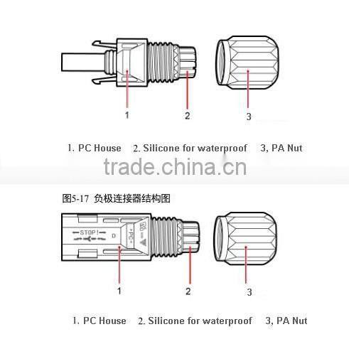 MC4 Y Type terminal PV connector the raw material optional