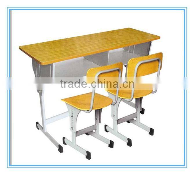 Wooden Werzalit Student Double Desk And Chair Set for primary student TF-8506