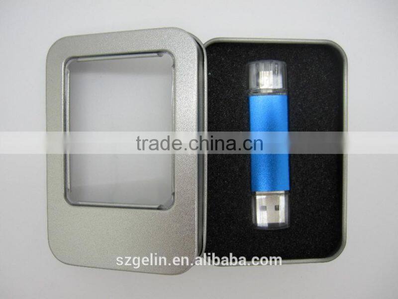 Promotional gift aluminum material usb adapter flash drive usb