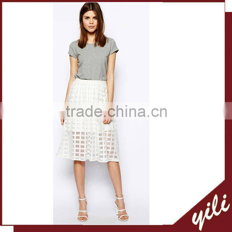 New fashion wholesale long skirts for women organza fabric 2014
