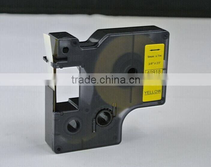 Compatible Dymo label tape for D1 label printer black on yellow 9mm*7m 40918